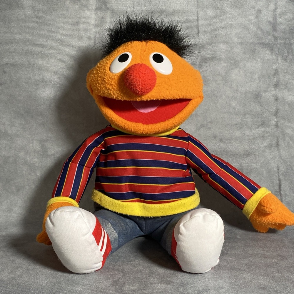 Ernie Sesame Street Fisher Price 2008 Plush 14" Collectible Stuffed Doll